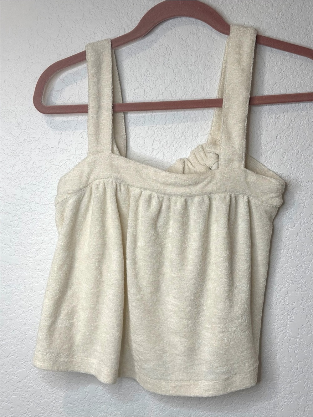 Marine Layer Womens XS White Cream Terry Out Tank Top Stretch